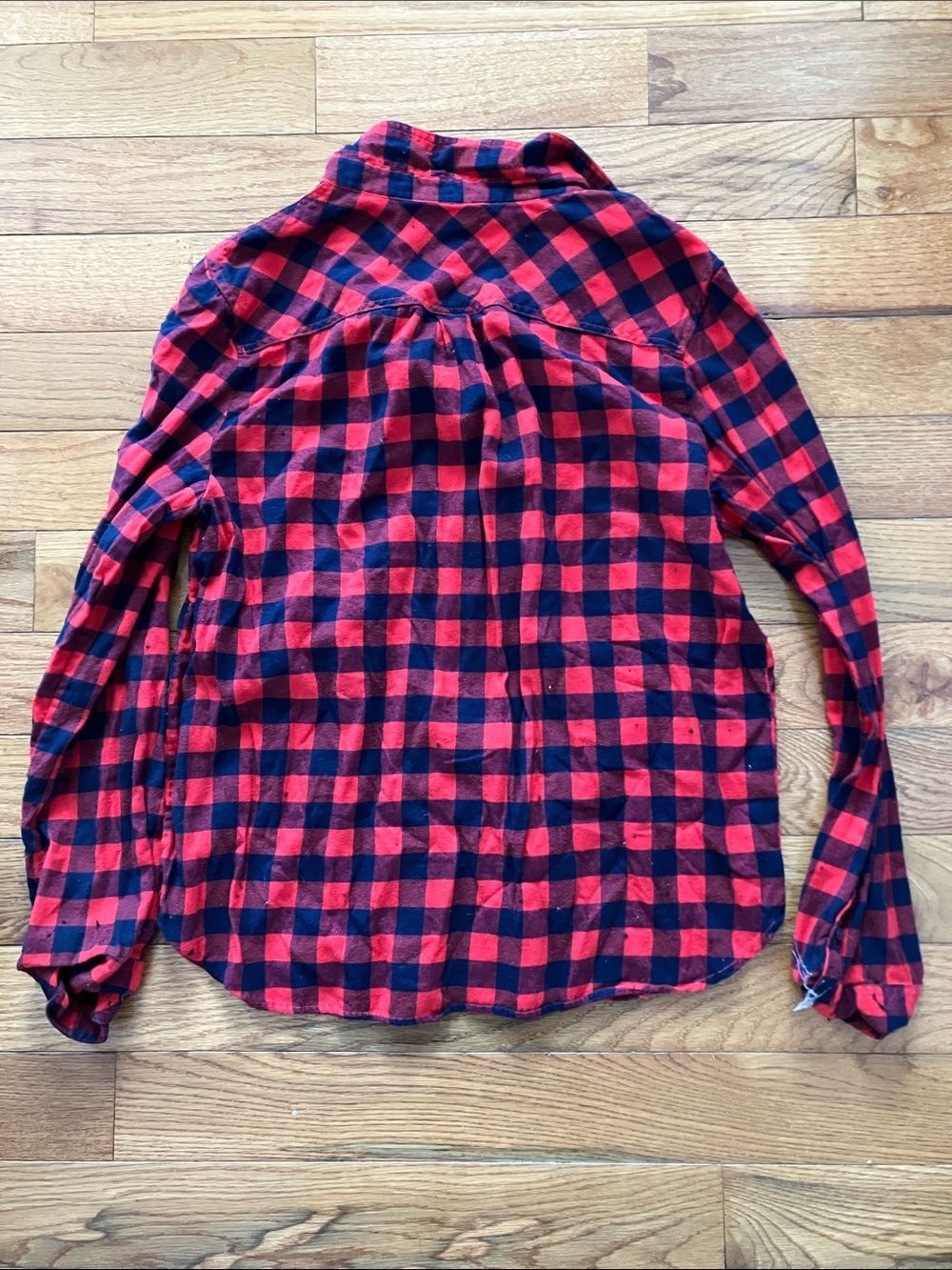 J. Crew Factory Women’s Bundle of 2 Gray and Red Perfect Flannel Shirt - Large - Picture 5 of 9